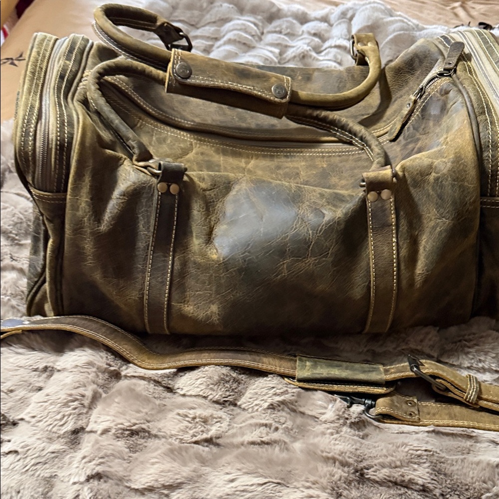 Myra Bag Distressed Brown Duffel Bag Firm
